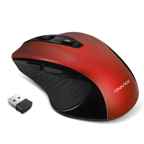 SOURIS SANS FIL ADVANCE SHAPE 6D- ROUGE