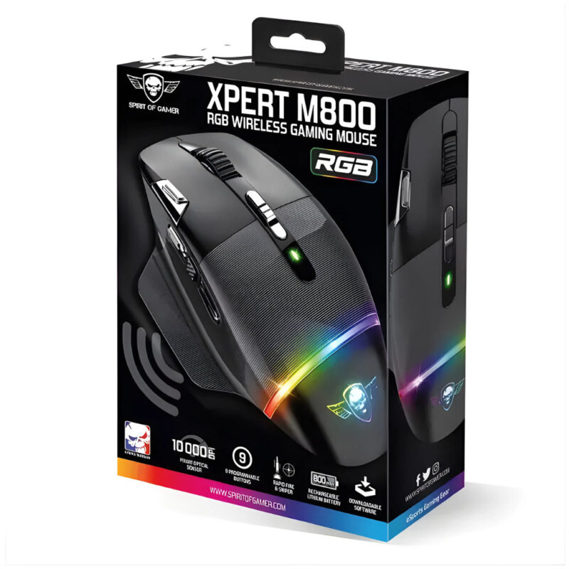SOURIS GAMER SANS FIL SPIRIT OF GAMER XPERT-M800 RGB - NOIR