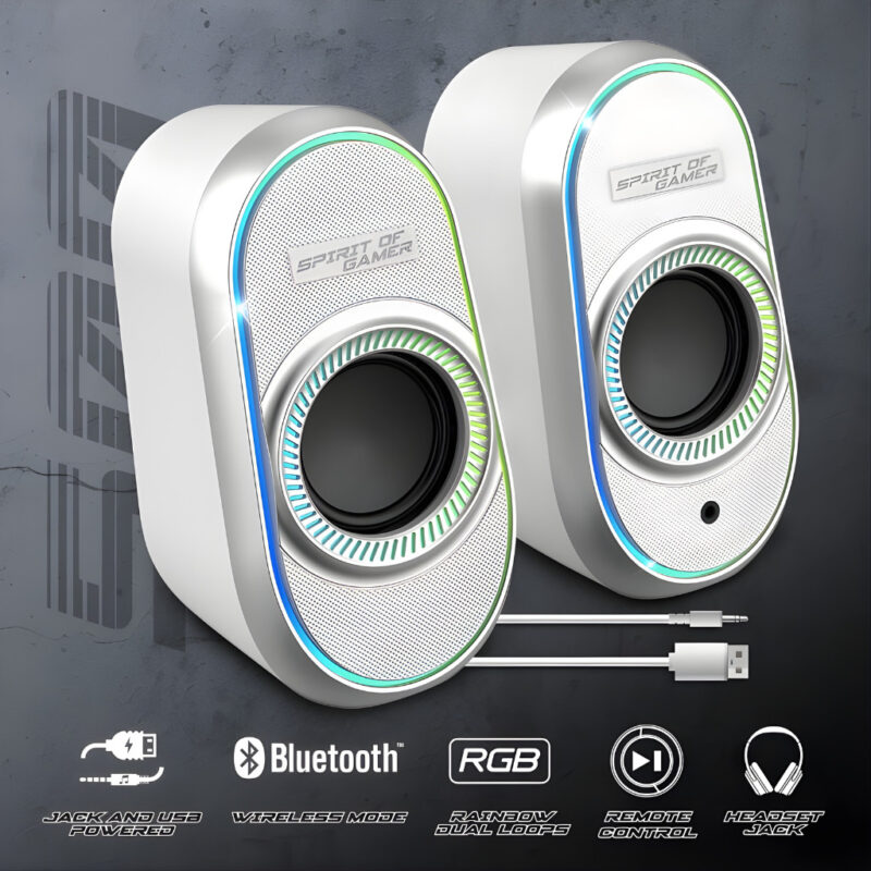 HAUT-PARLEUR GAMER SANS FIL SOG FANATIC 500 RGB – BLANC