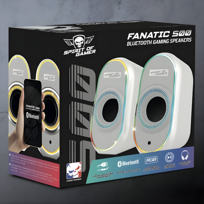 HAUT-PARLEUR GAMER SANS FIL SOG FANATIC 500 RGB – BLANC