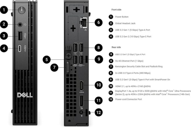PC DE BUREAU DELL PRO MICRO QCM1250 I3 / 8GO / 512SSD